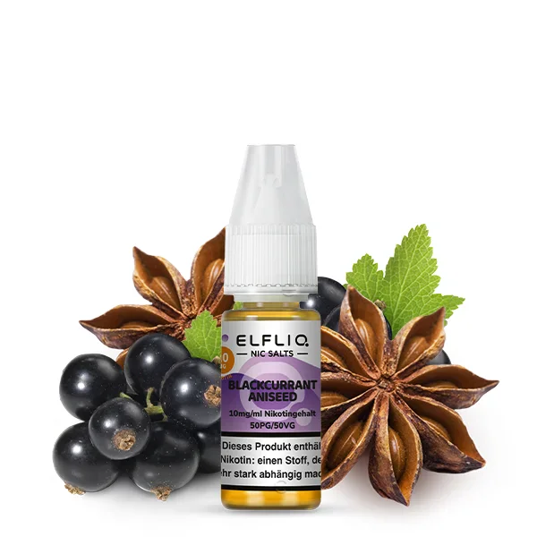 Elfbar ELFLIQ Liquid 10ml 10mg | Blackcurrant Aniseed