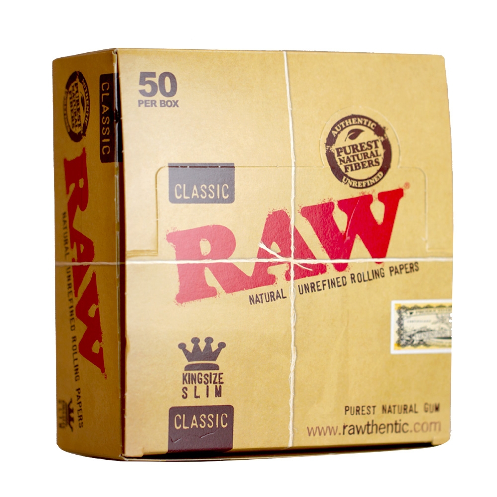 RAW Classic King Size Slim -  Box (50 Stück a 32 Blättchen)