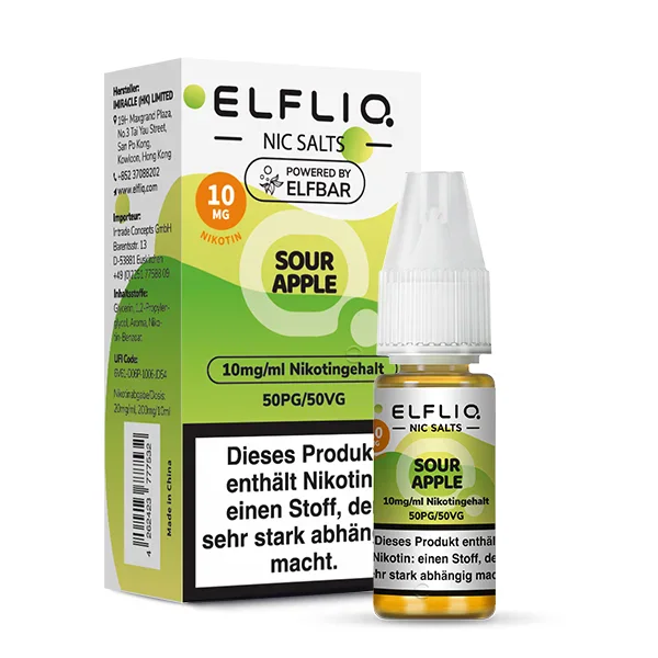 Elfbar ELFLIQ Liquid 10ml 10mg | Sour Apple