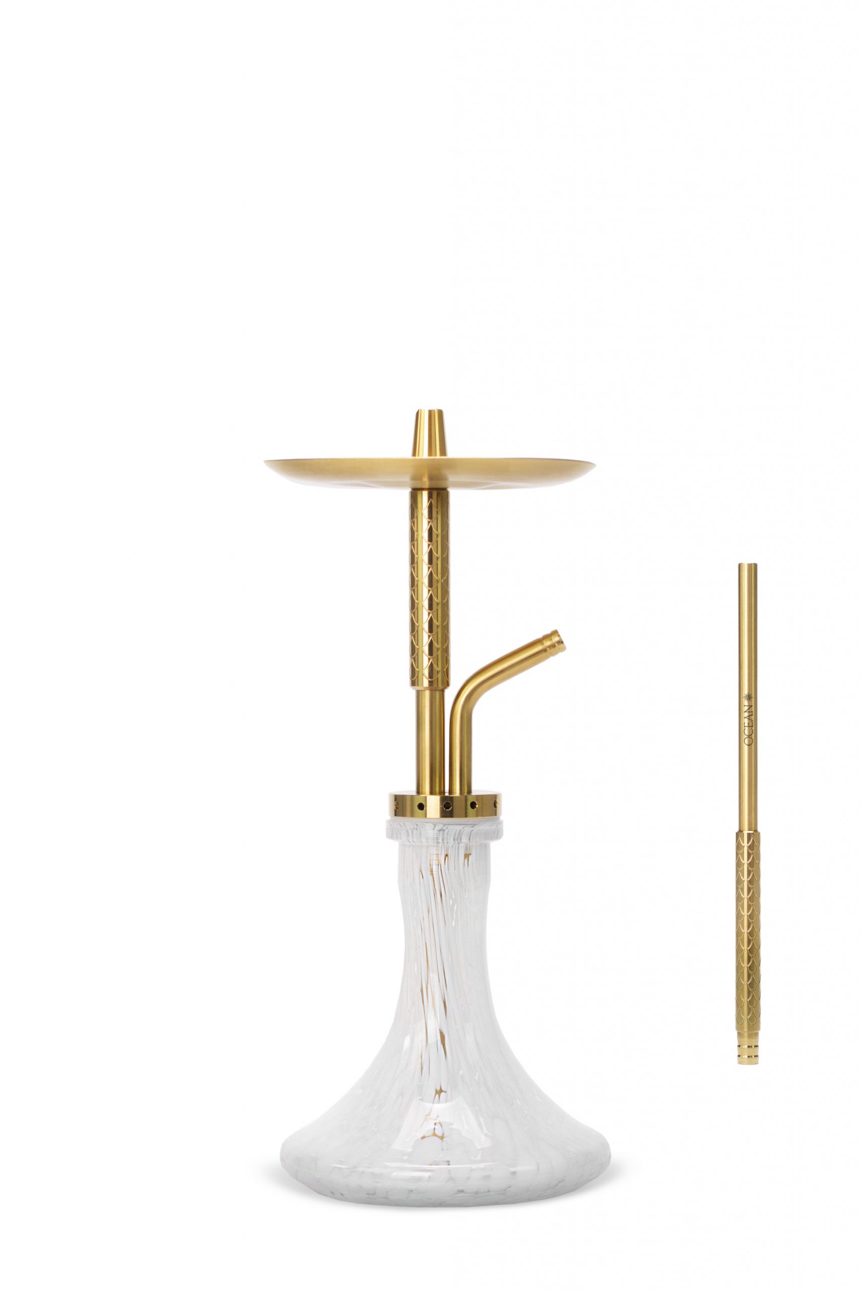 Ocean Hookah Cane S - Gold White Blizzard