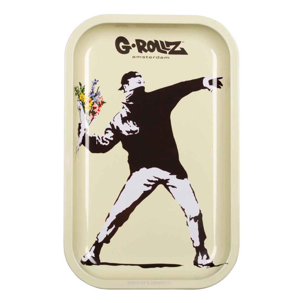 G-Rollz Banksy's Graffiti "Flower Thrower" Medium Tray - 17,5 x 27,5 x 2,0 cm