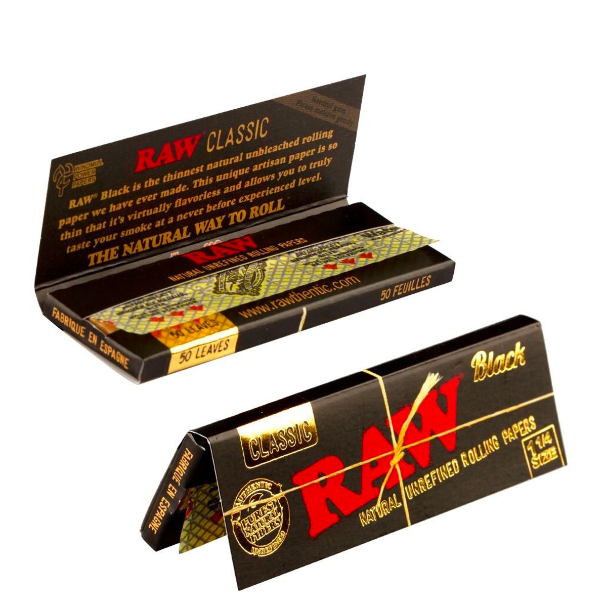 RAW Black Classic King Size Slim - Box (24 Stück a 50 Blättchen)