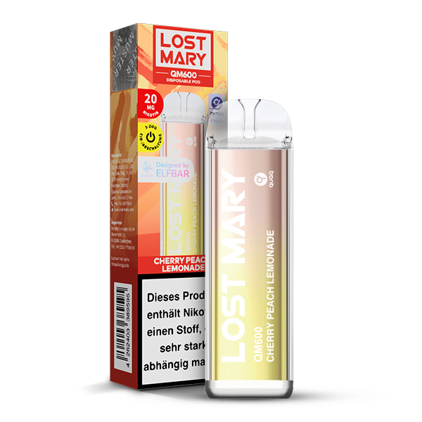 Lost Mary QM600 E-Shisha - Cherry Peach Lemonade