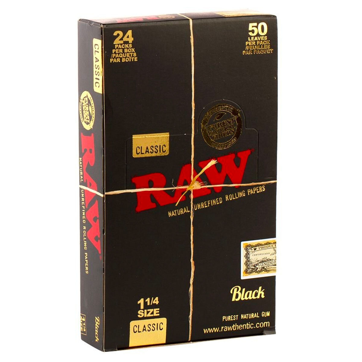 RAW Black Classic King Size Slim - Box (24 Stück a 50 Blättchen)