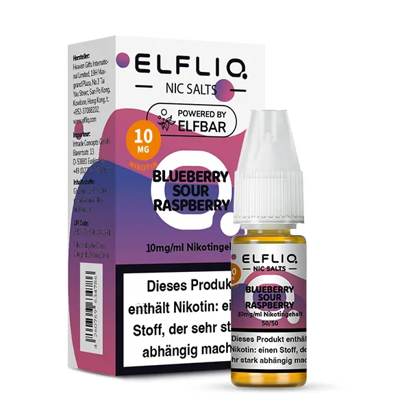 Elfbar ELFLIQ Liquid 10ml 10mg | Blueberry Sour Raspberry