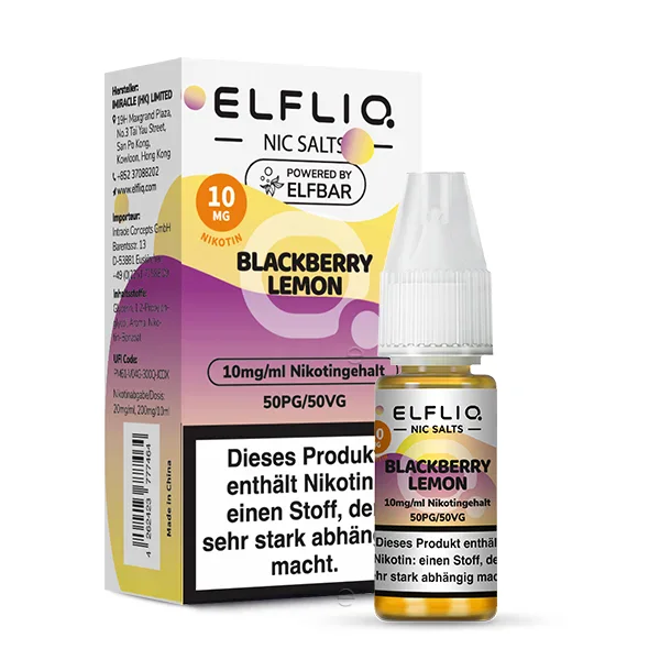 Elfbar ELFLIQ Liquid 10ml 10mg | Blackberry Lemon